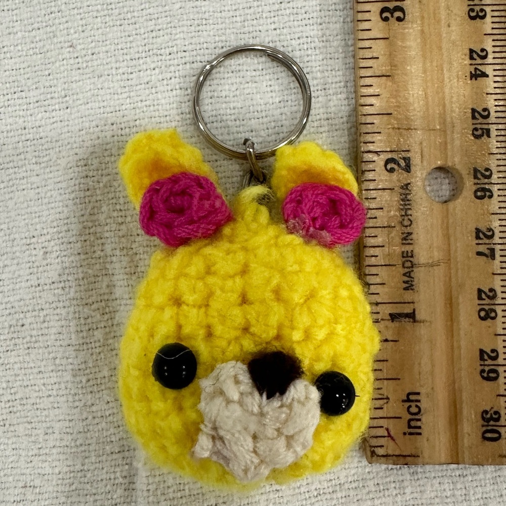 Yellow Crochet Bunny Keychain